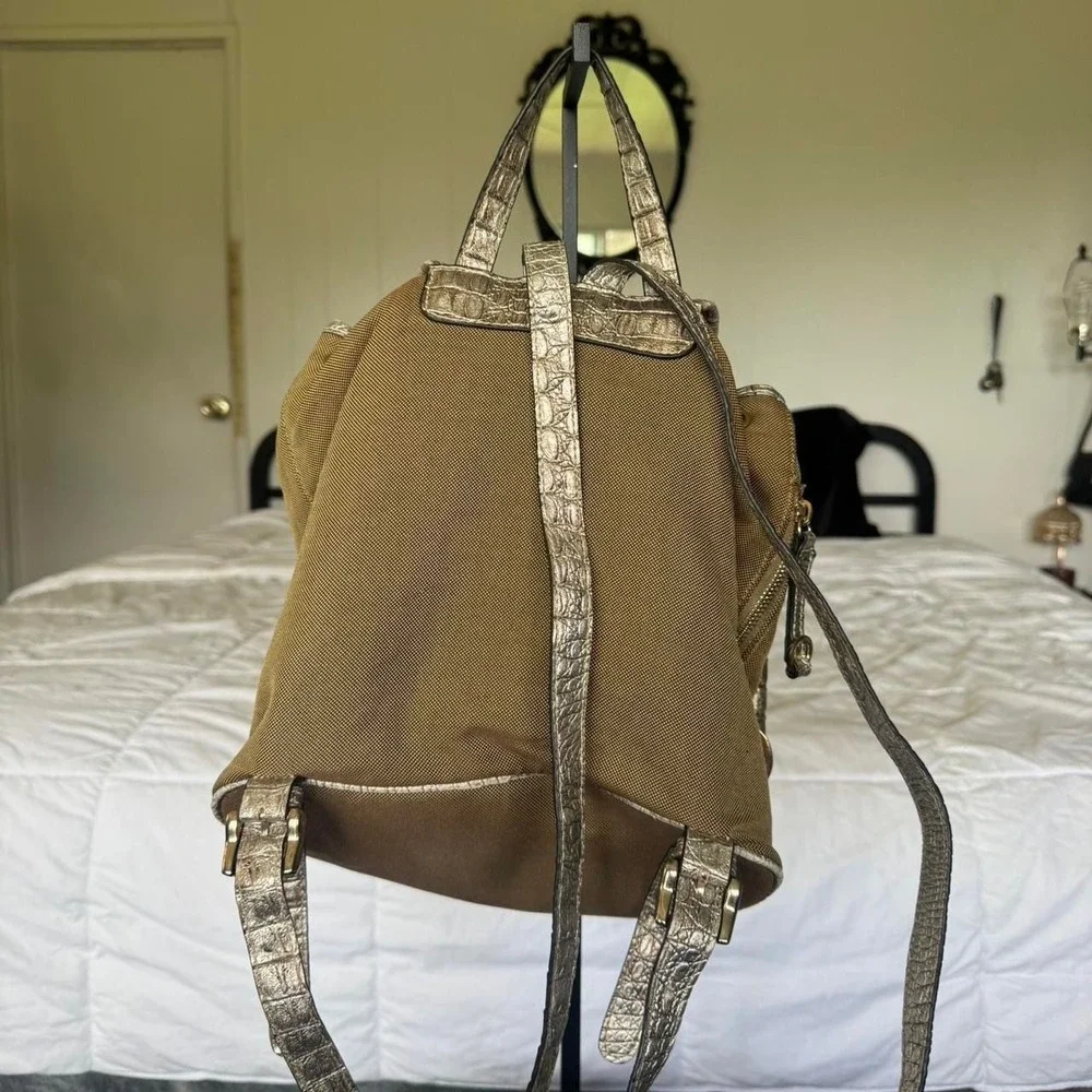 Y2K vintage GUESS drawstring fashion backpack featuring photo book keychain‎